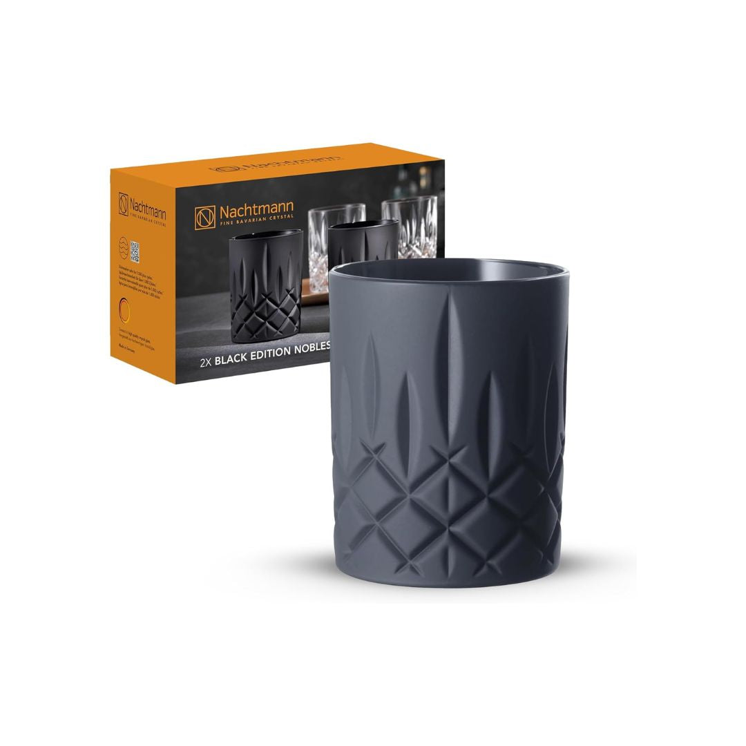 Nachtmann Lead Free Crystal Whisky Tumbler Black Set of 2Pcs