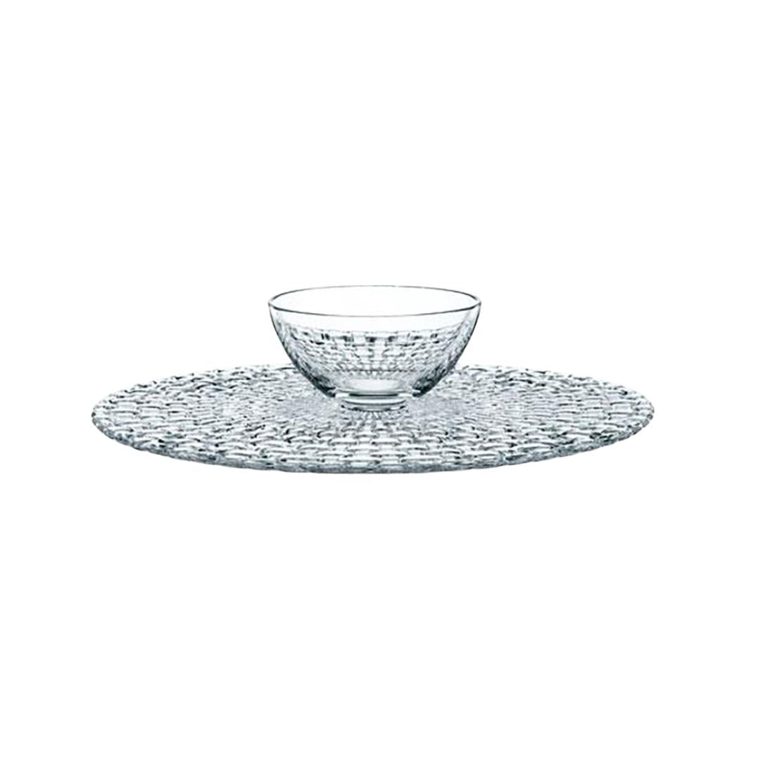 Nachtmann Lead Free Crystal Cake Plate/Chip And Dip