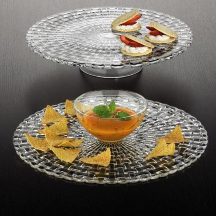 Nachtmann Lead Free Crystal Cake Plate/Chip And Dip