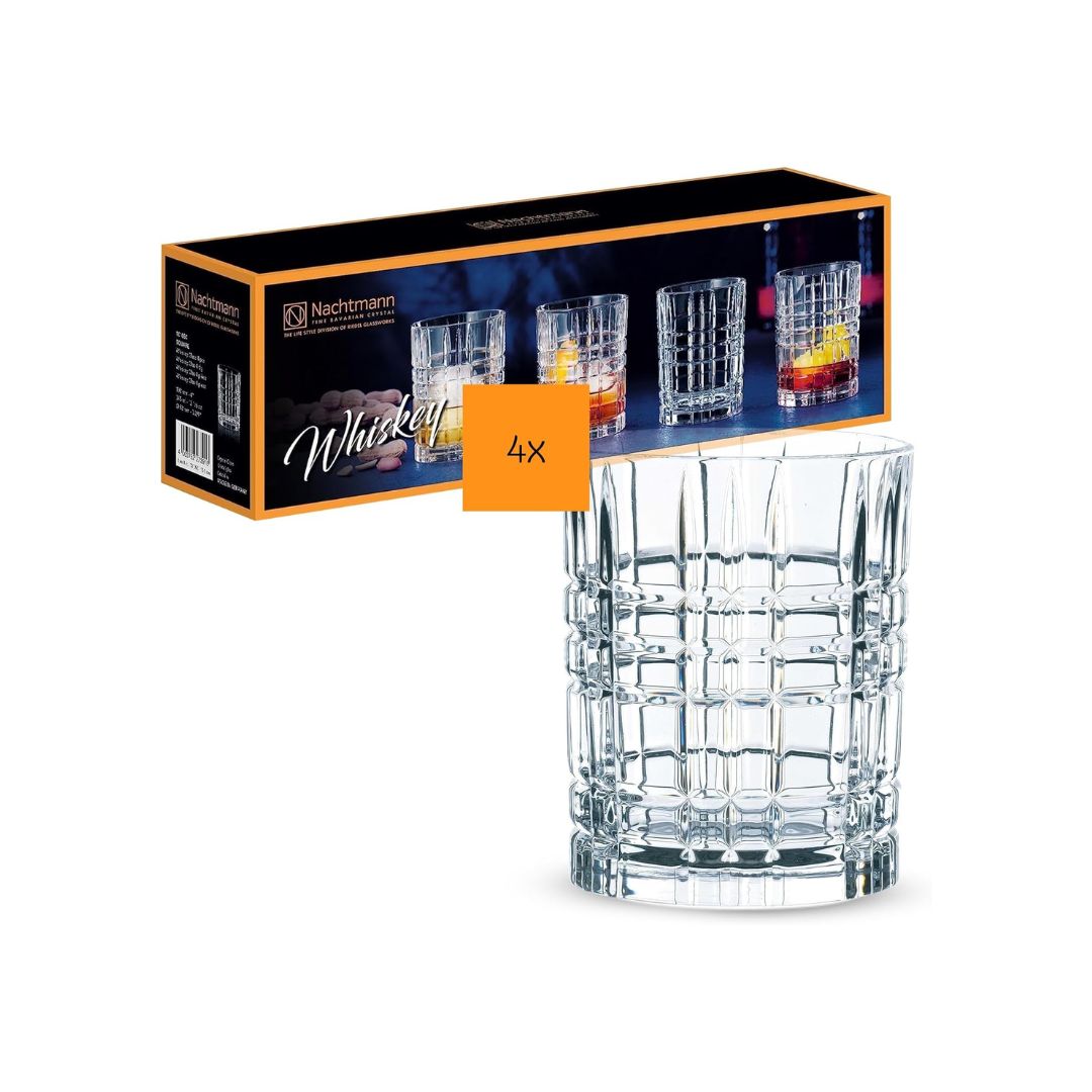 Nachtmann Lead Free Crystal Square Whiskey Set of 4Pcs