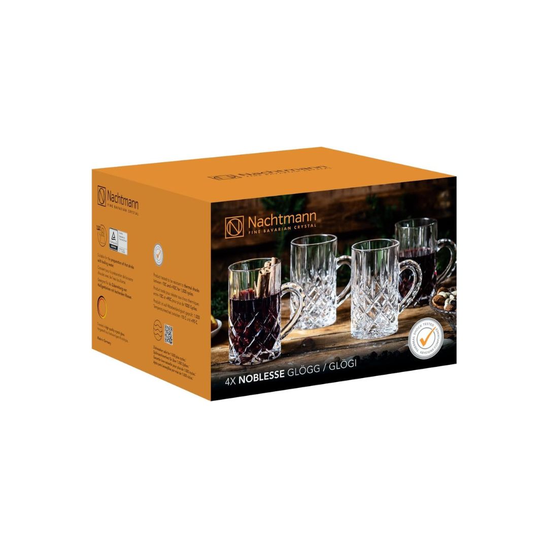 Nachtmann Lead Free Crystal Glogg/Mulled Wine Mug Set of 4Pcs