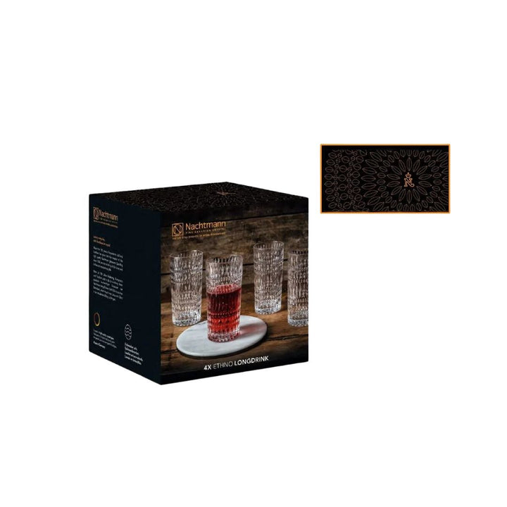 Nachtmann Ethno Lead Free Crystal Longdrink Set of 4Pcs