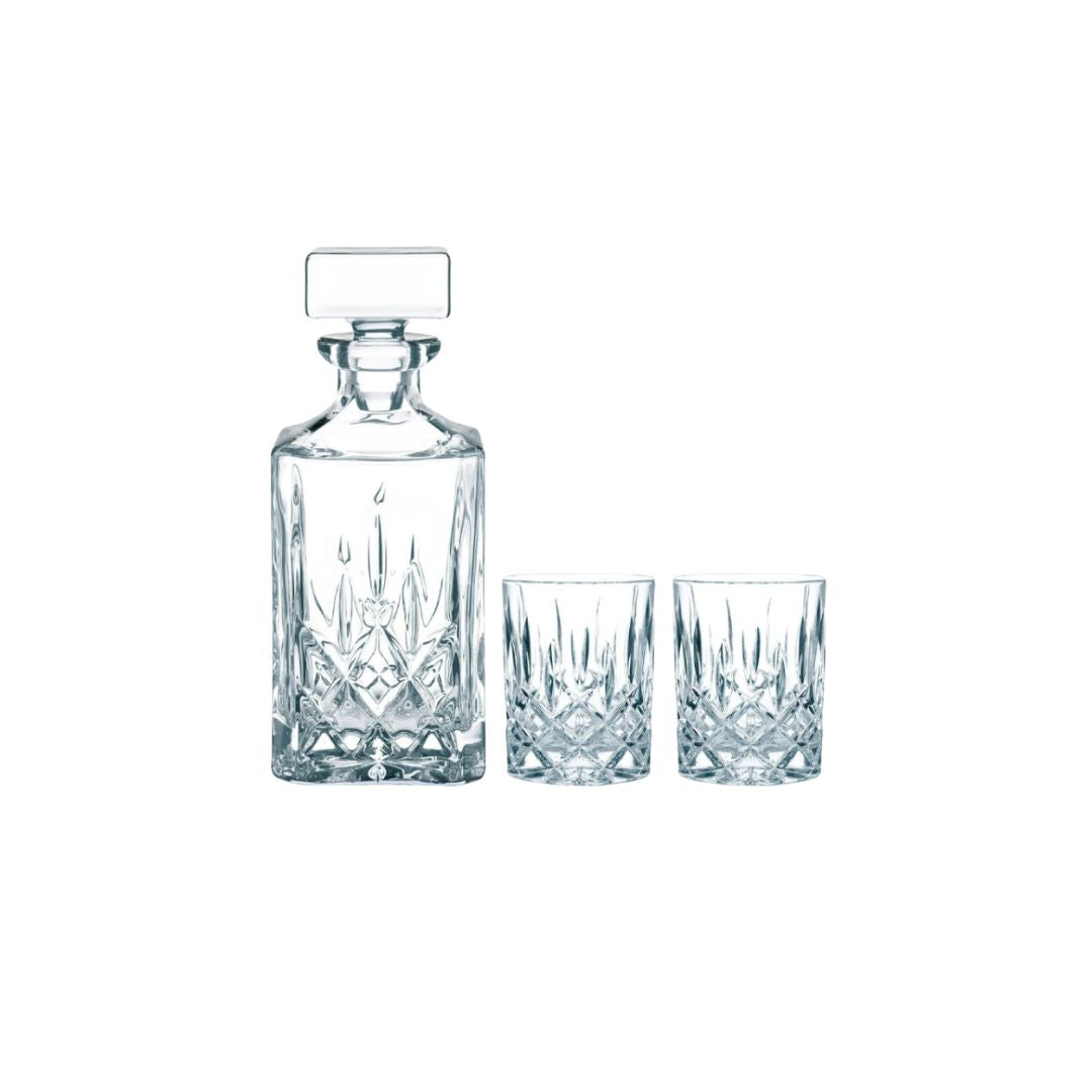 Nachtmann Noblesse Crystal Whisky Decanter and Tumblers Set of 3pcs