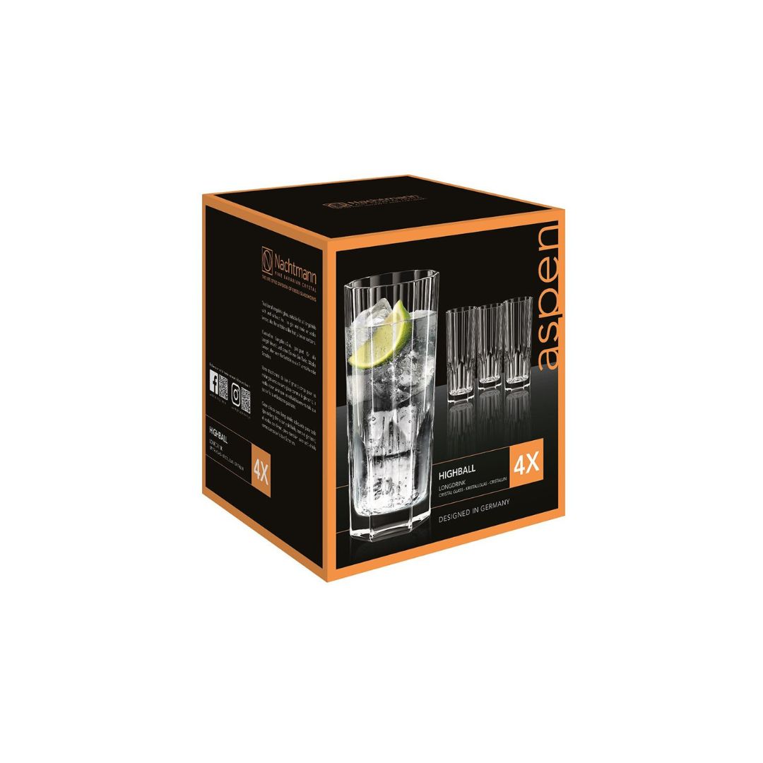 Nachtmann Aspen Lead Free Crystal Longdrink Set of 4Pcs