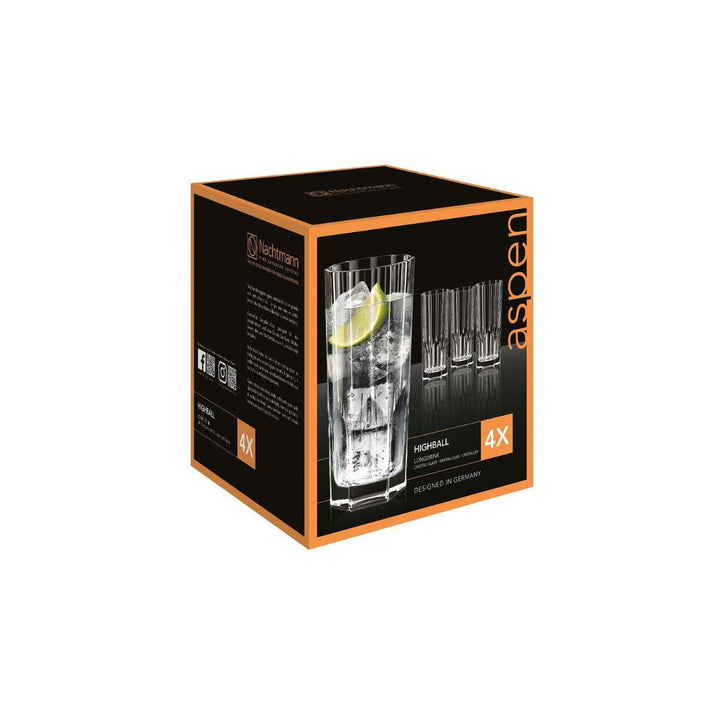Nachtmann Aspen Lead Free Crystal Longdrink Set of 4Pcs