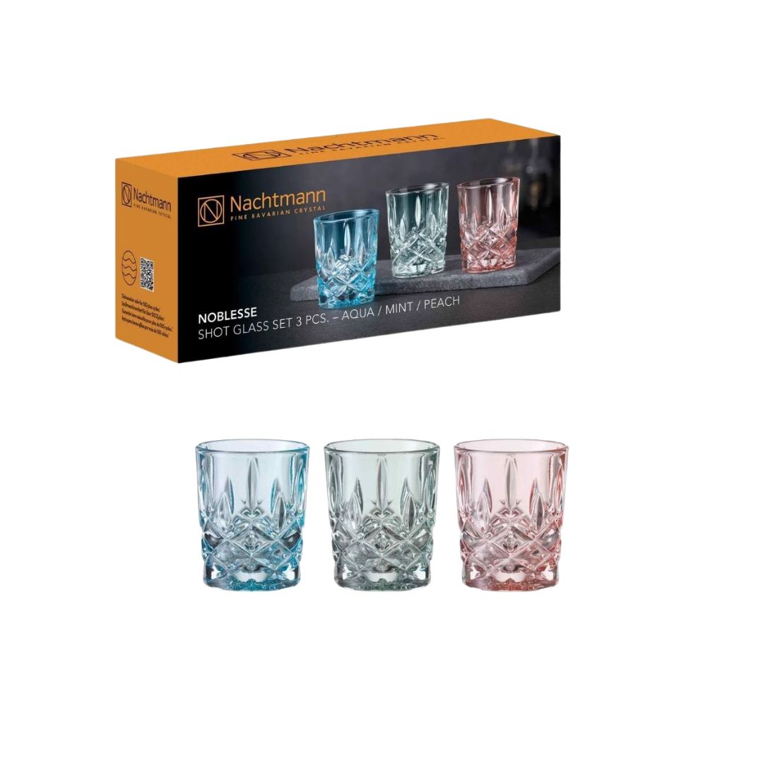 Nachtmann Noblesse Lead Free Crystal 3Pc Set of Shot Glass