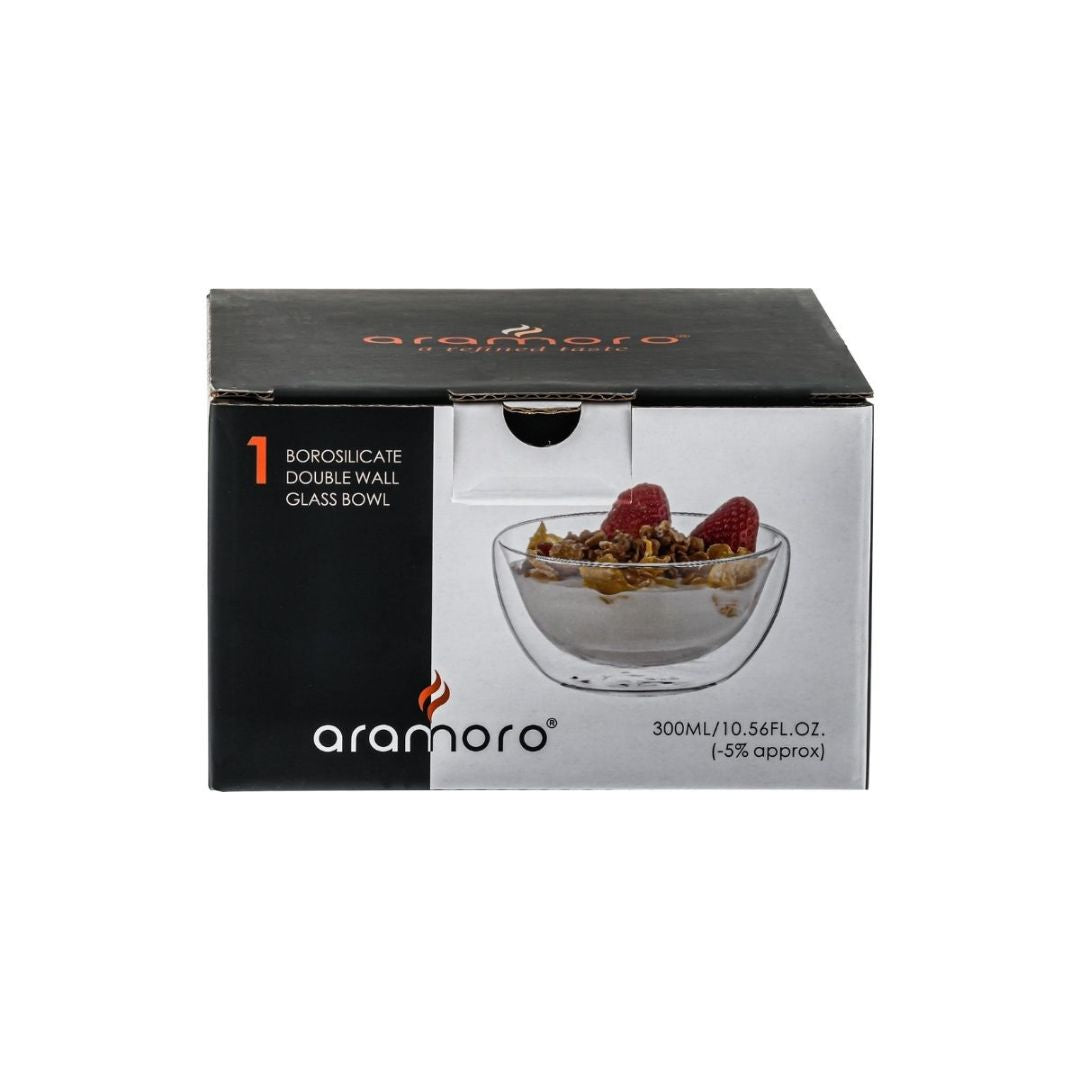 Aramoro Borosilicate Double Wall Glass Bowl