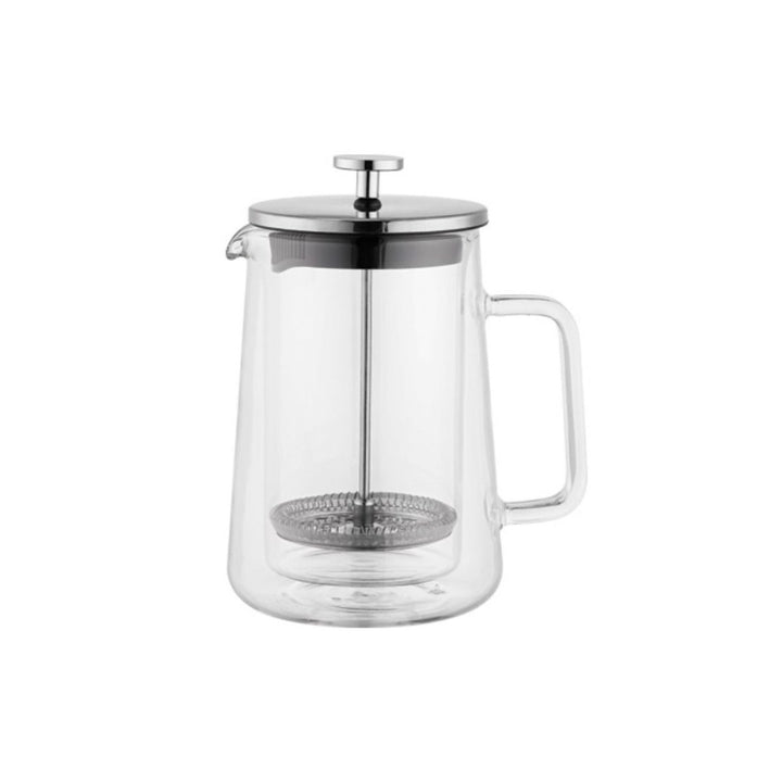 Aramoro Borosilicate Double Wall Glass Coffee & Tea Plunger With Glass Handle