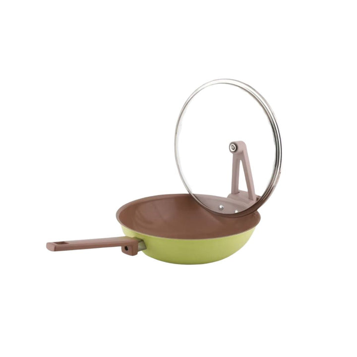 Safico Pro Aluminium Nonstick Ceramic Induction Usable Wokpan With Standable Handle