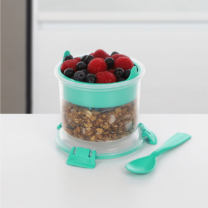 SISTEMA 530ml Breakfast To Go Box With Stackable Tray Compartment And Cutlery