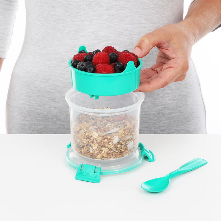 SISTEMA 530ml Breakfast To Go Box With Stackable Tray Compartment And Cutlery