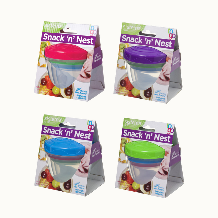 SISTEMA Snack 'N' Nest To Go Nestable Snack Containers 3 Pack