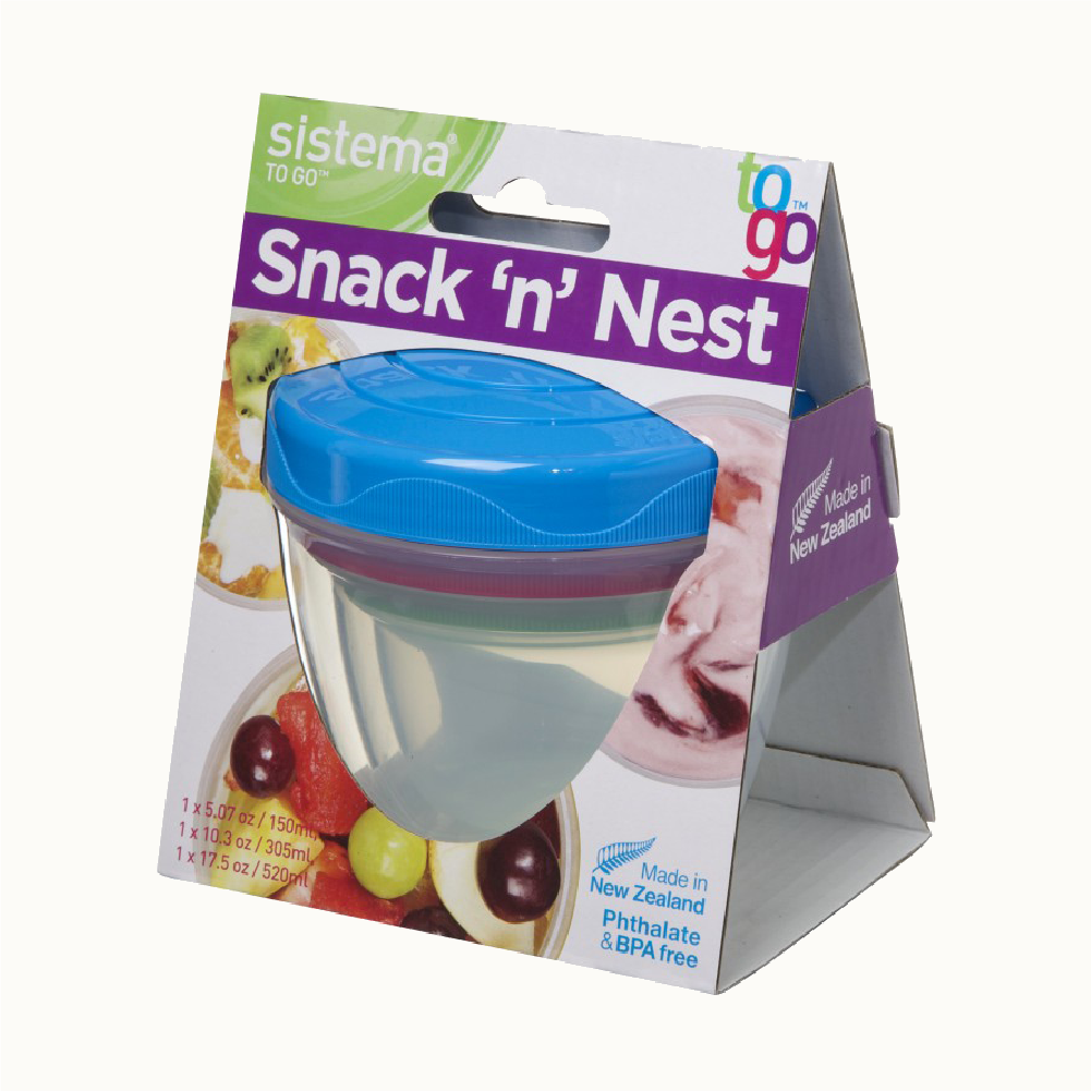 SISTEMA Snack 'N' Nest To Go Nestable Snack Containers 3 Pack