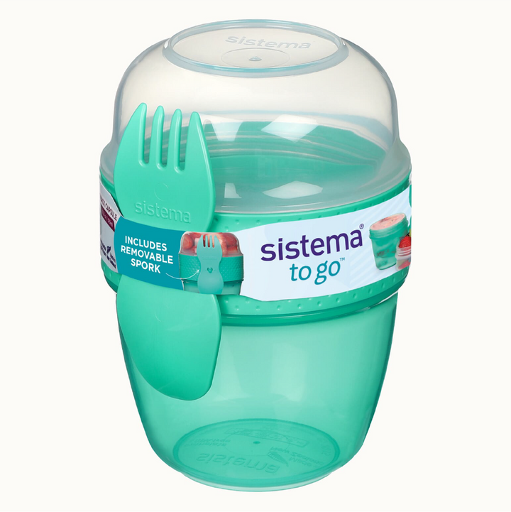 Kapsul Snek SISTEMA Untuk Bekas Snek Dua Sisi Dengan Spork 515ml