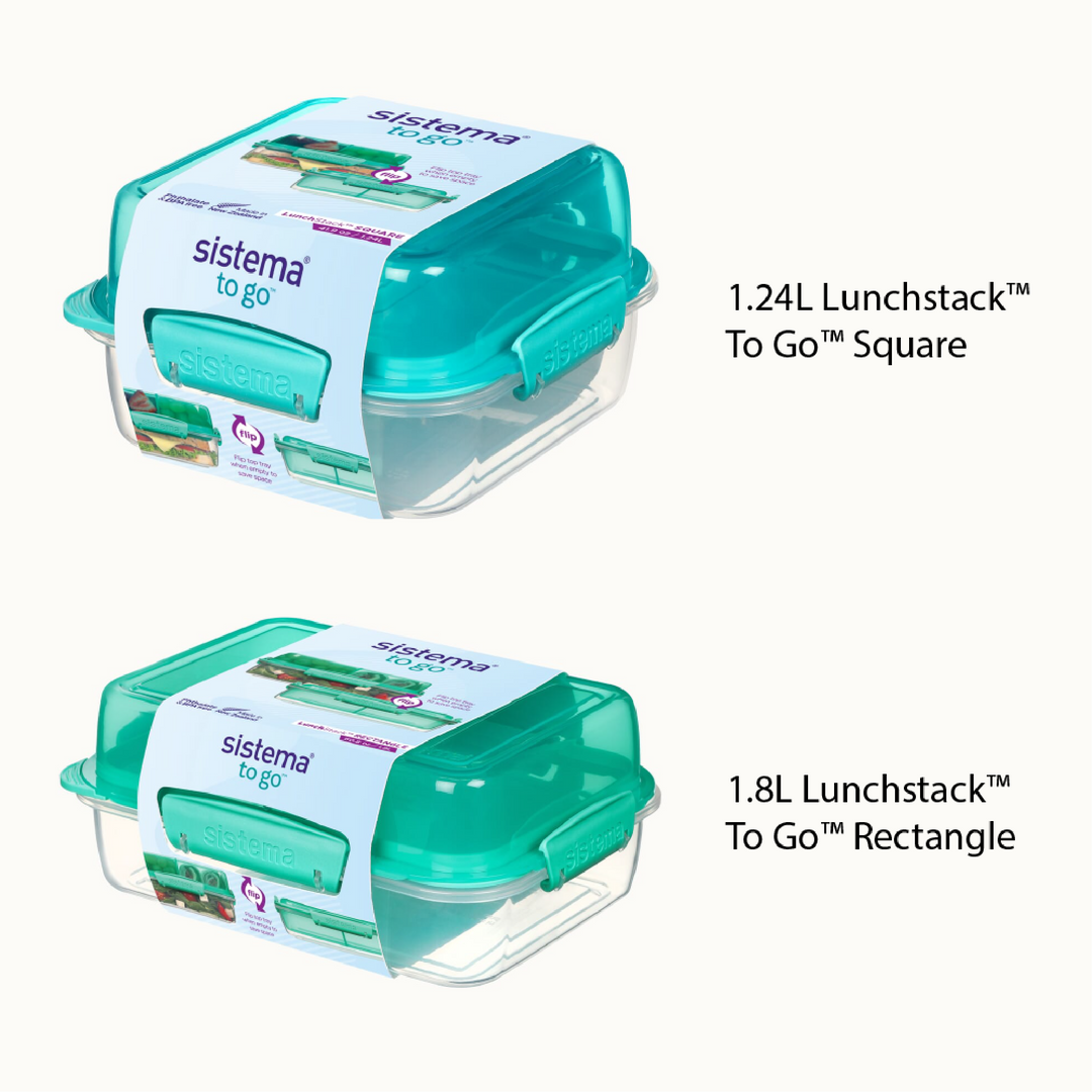 SISTEMA Lunchstack To Go Nestable Lunch Box With 2 Compartments