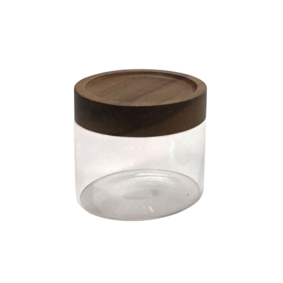Lustroware High Borosilicate Glass Storage Jar with Acacia Lid