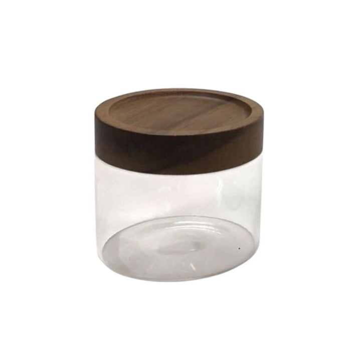 Lustroware High Borosilicate Glass Storage Jar with Acacia Lid