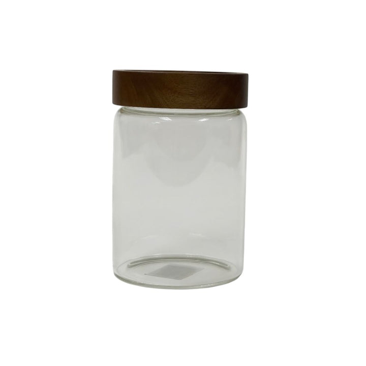 Lustroware High Borosilicate Glass Storage Jar with Acacia Lid