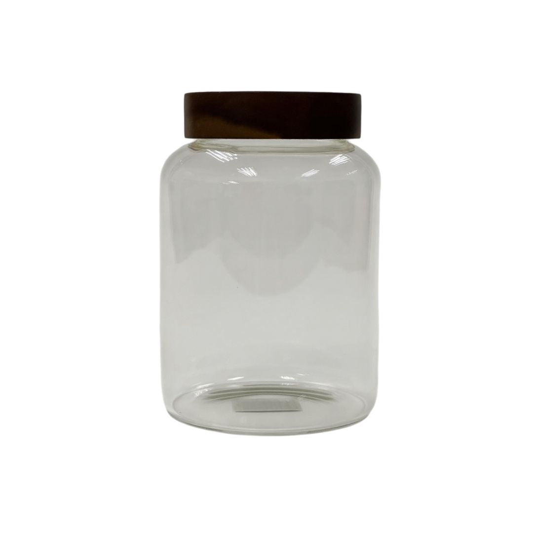 Lustroware High Borosilicate Glass Storage Jar with Acacia Lid