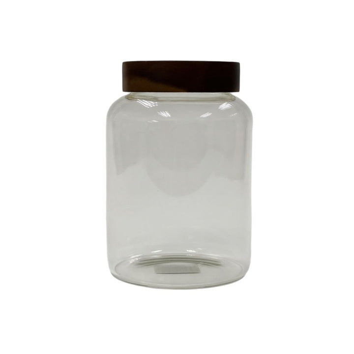 Lustroware High Borosilicate Glass Storage Jar with Acacia Lid