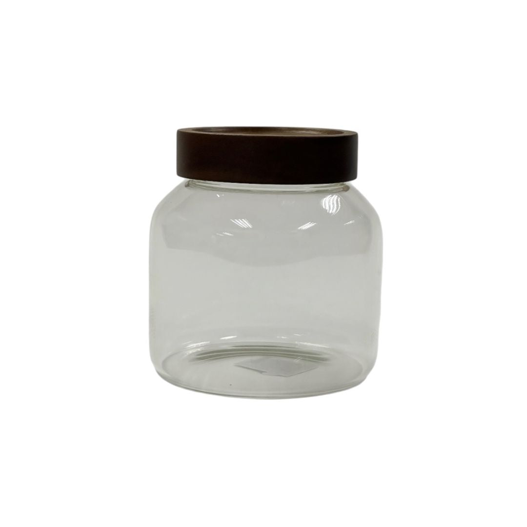 Lustroware High Borosilicate Glass Storage Jar with Acacia Lid