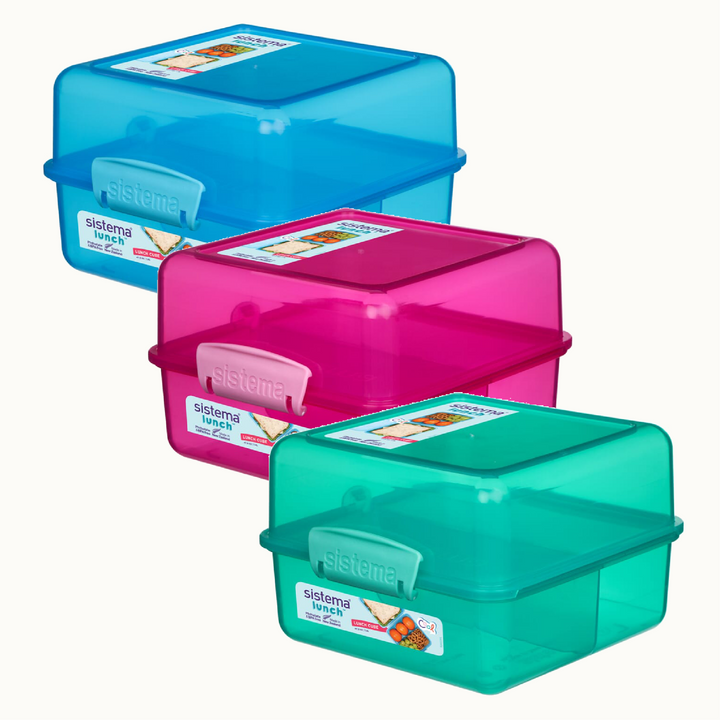 SISTEMA 1.4L Double Sided Plastic Lunch Cube Box For Sandwich