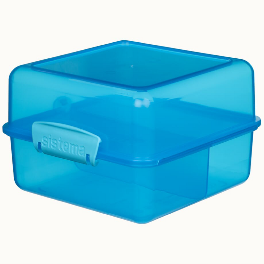 SISTEMA 1.4L Double Sided Plastic Lunch Cube Box For Sandwich