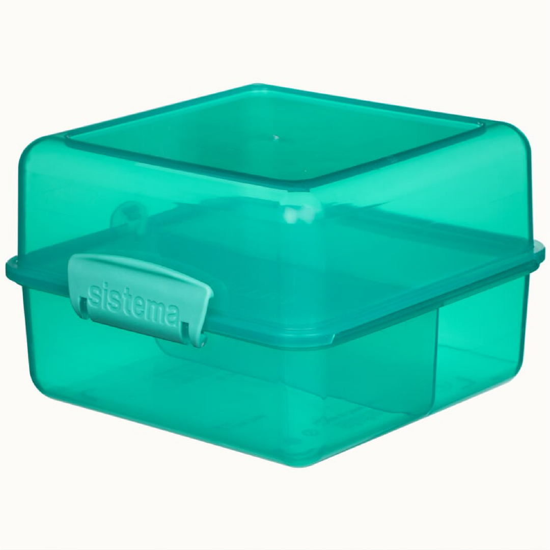 SISTEMA 1.4L Double Sided Plastic Lunch Cube Box For Sandwich