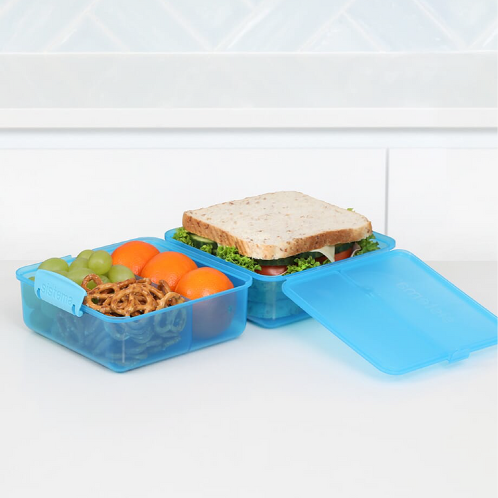 SISTEMA 1.4L Double Sided Plastic Lunch Cube Box For Sandwich
