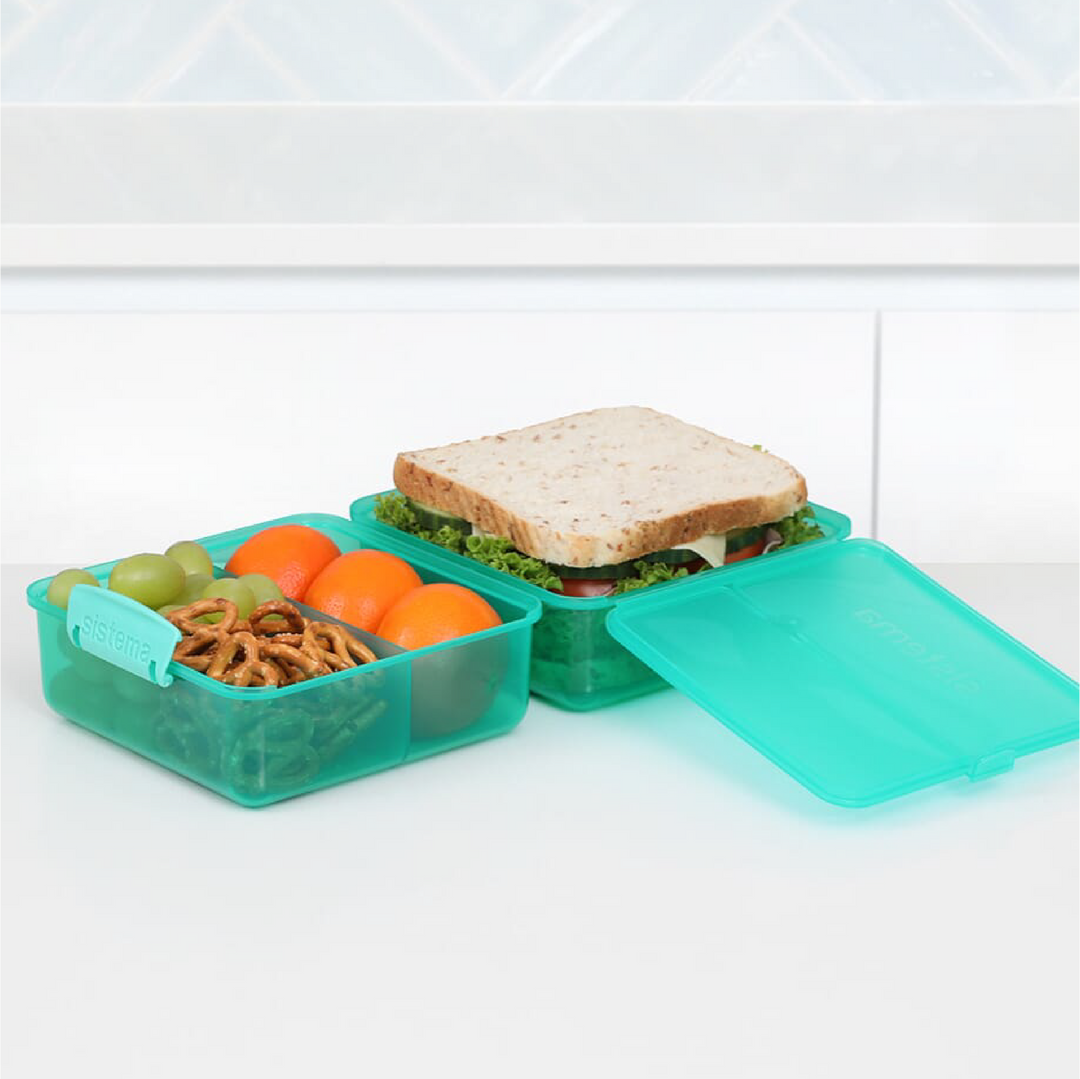 SISTEMA 1.4L Double Sided Plastic Lunch Cube Box For Sandwich