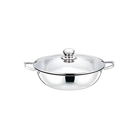 Steelcraft Stainless Steel Shabu Shabu Hot Pot With Glass Lid 28cm