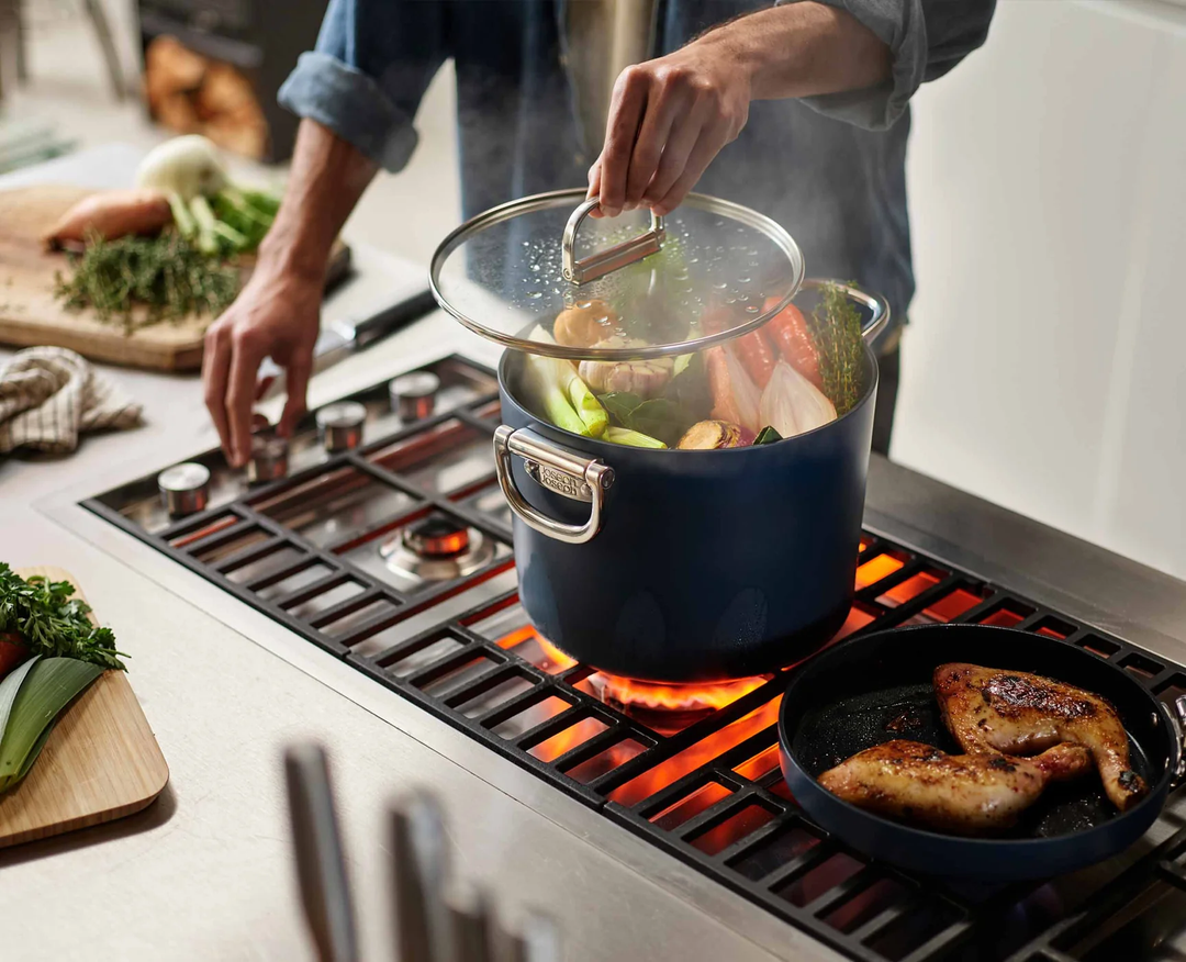 Joseph Joseph  Space Folding Handle Ceramic Non-stick 25cm Blue Stock Pot & Lid