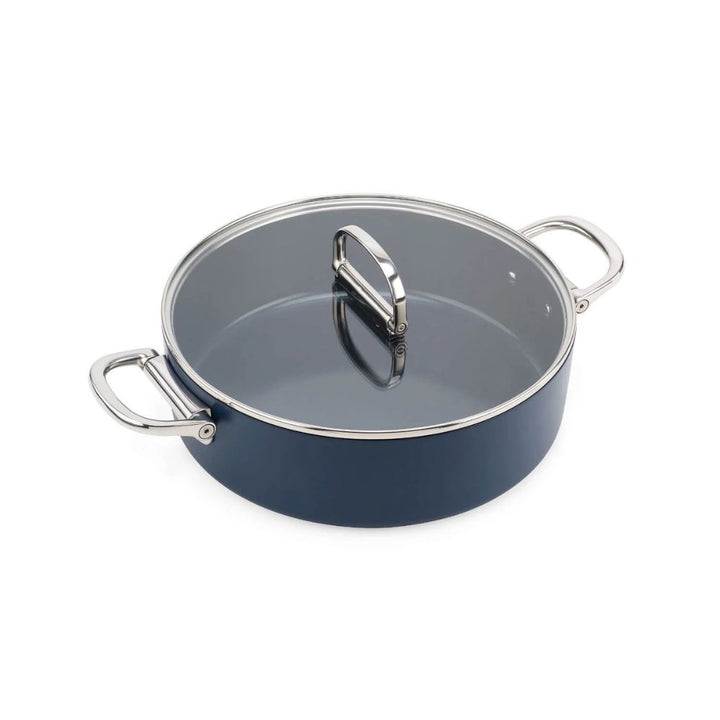 Joseph Joseph Space Folding Handle Ceramic Non-stick 28cm Blue Shallow Casserole Pan & Lid