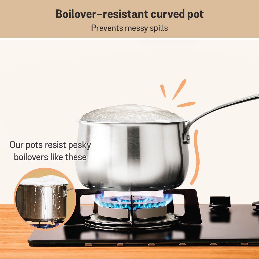 Meyer White Steel Stainless Steel Saucepan with Glass Lid
