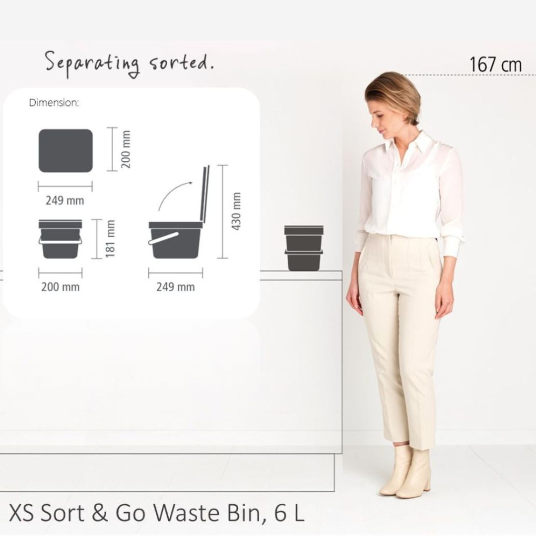 Brabantia Sort And Go Waste Bin XS 6L