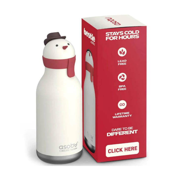 Asobu Besties Water Bottle | Stainless Steel Bottle 470ml | Santa/Snow Man/Reindeer