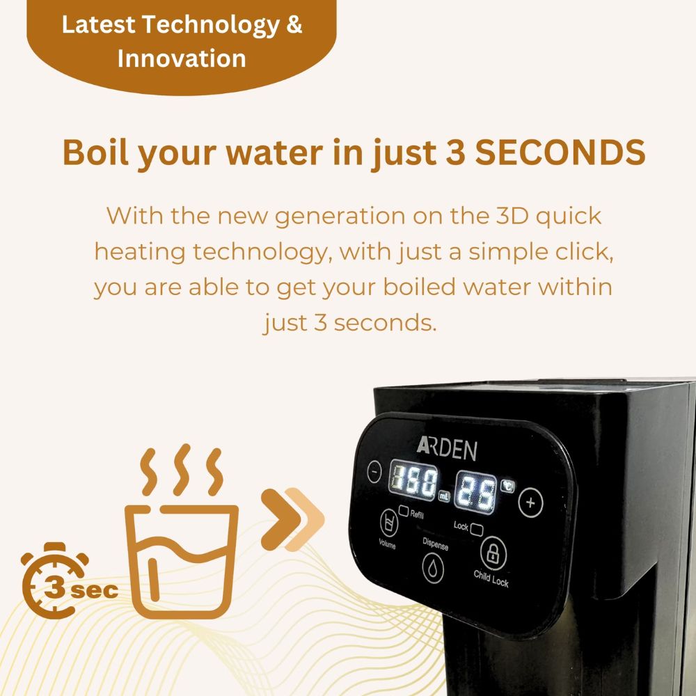 Arden Kitchen 3L Instant Hot Compact Water Dispenser