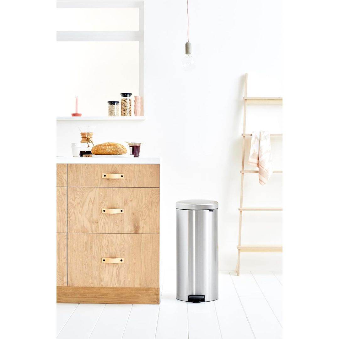 Brabantia Pedal Bin Newicon 30L Soft Closing Fingerprint Proof Matt Steel