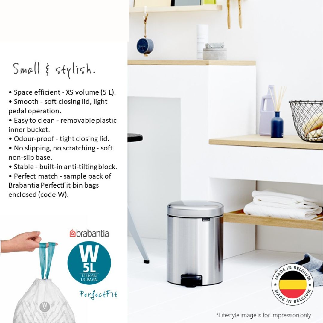 Brabantia NewIcon Pedal Bin XS Soft Closing 5L