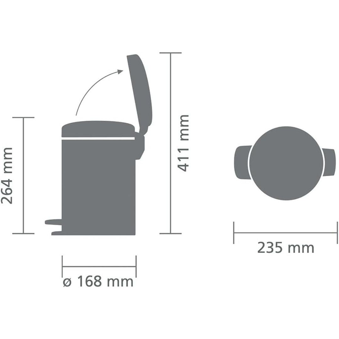 Brabantia NewIcon Pedal Bin XXS Soft Closing 3L