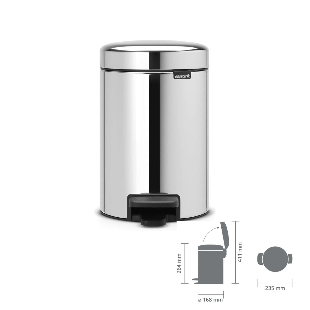 Brabantia Pedal Bin Newicon Soft Closing Brilliant Steel