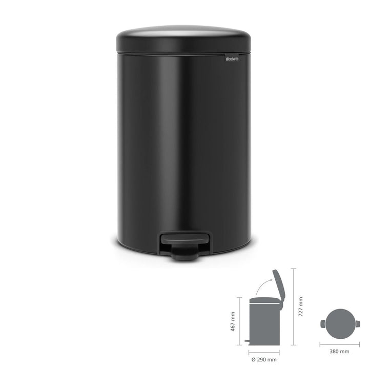 Brabantia Newicon Pedal Bin Soft Closing Matt Black