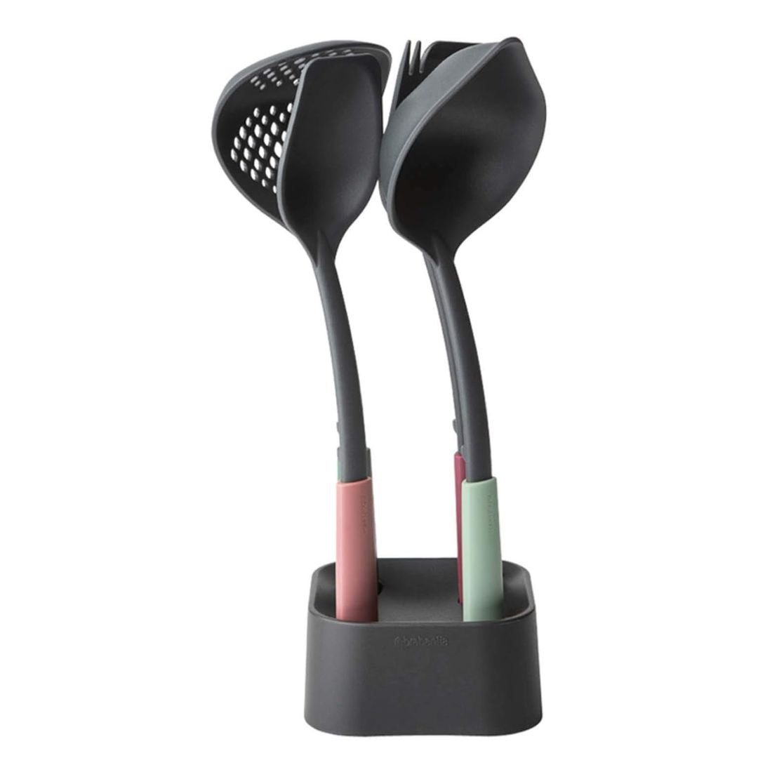 Set of 5 Brabantia Tasty+ Kitchen Utensils Set with Stand