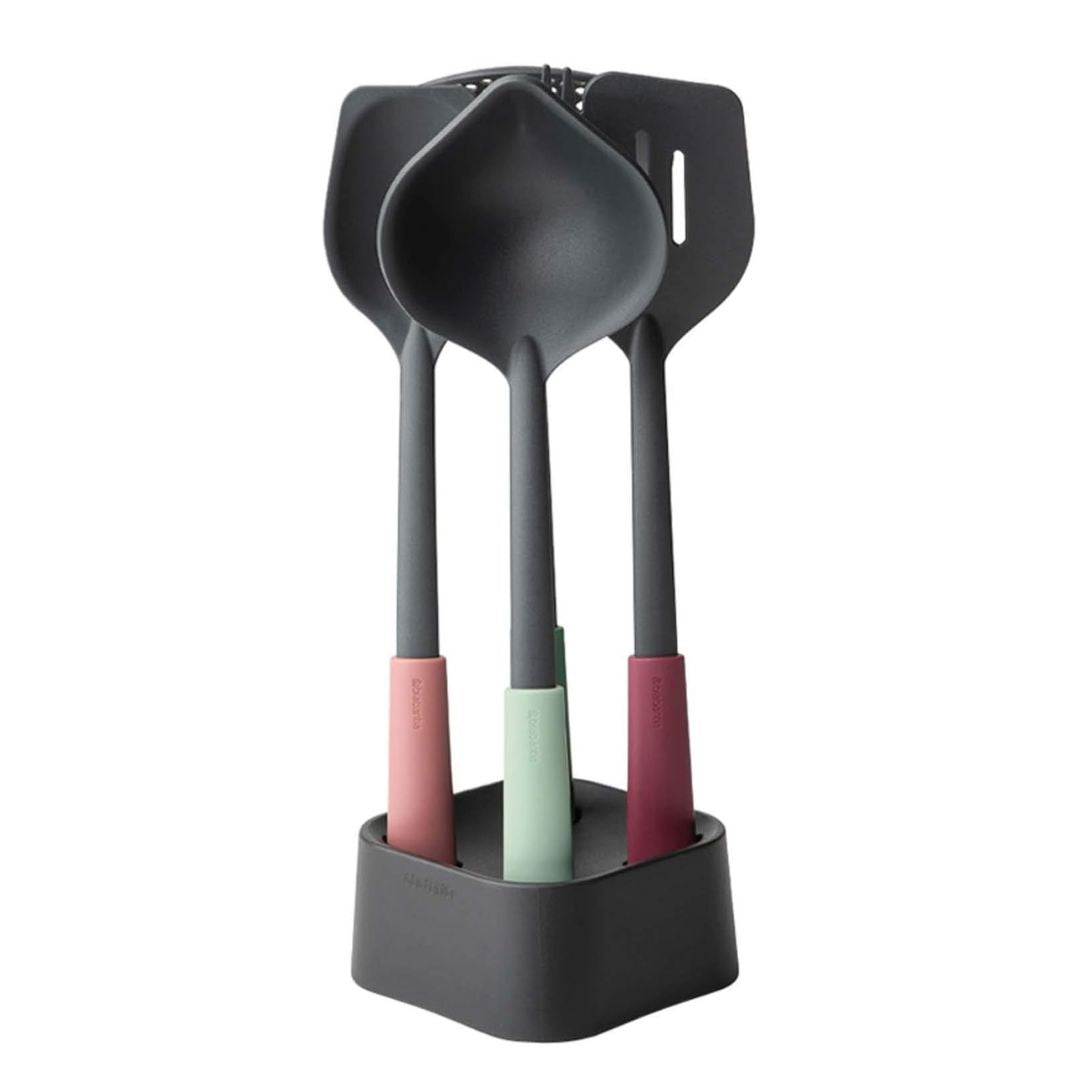 Set of 5 Brabantia Tasty+ Kitchen Utensils Set with Stand