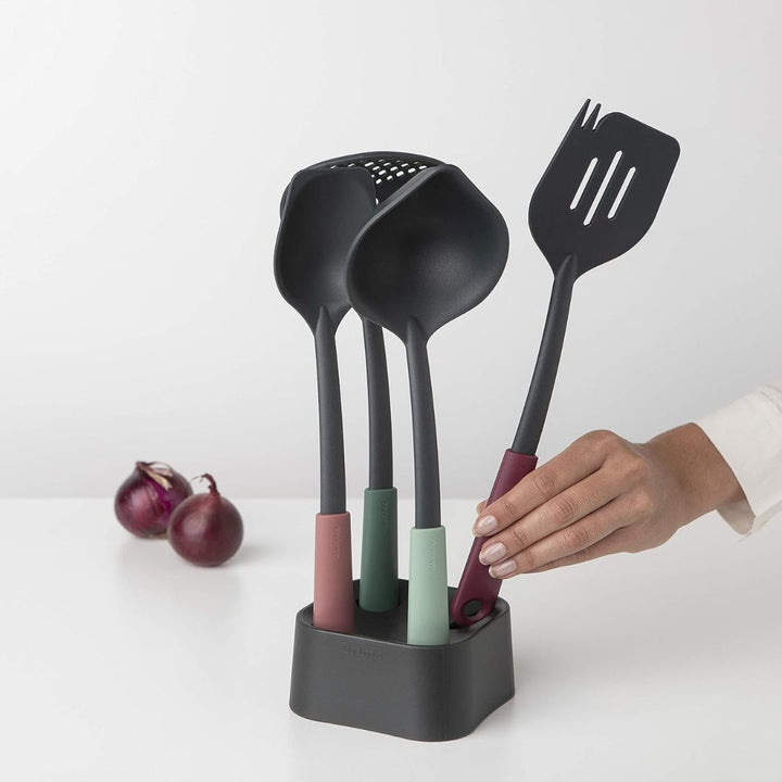 Set of 5 Brabantia Tasty+ Kitchen Utensils Set with Stand