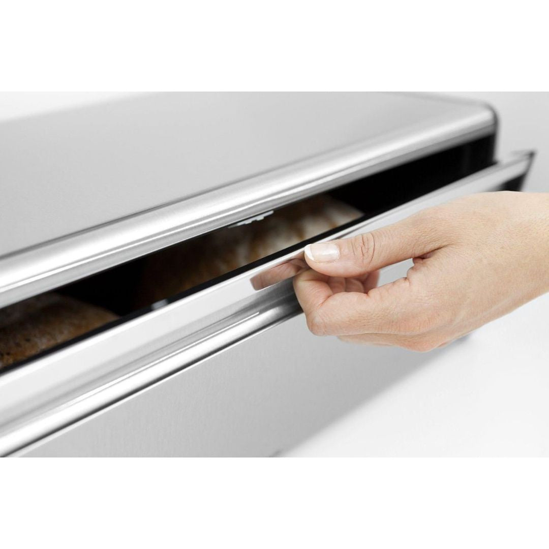 Brabantia Bread Bin Fall Front - Brilliant Steel