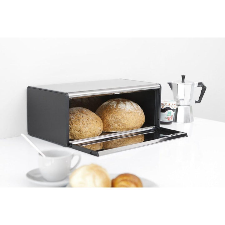 Brabantia Bread Bin Fall Front - Brilliant Steel
