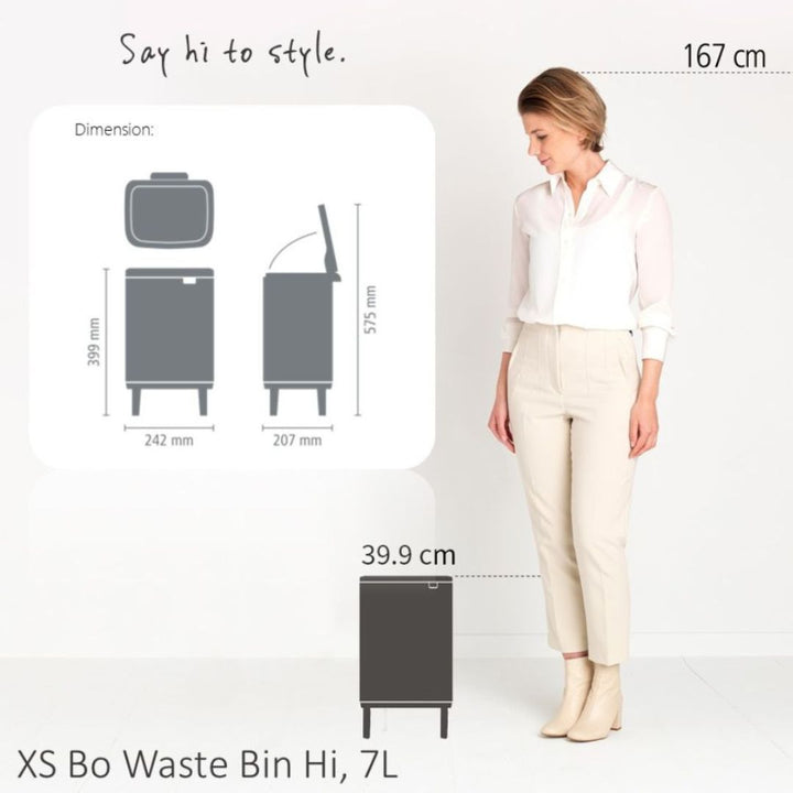 Brabantia Bo Waste Bin Hi XS 7L