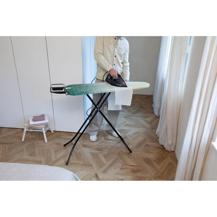 Brabantia Ironing Board Steam Iron Rest Black Frame - Fairtrade Cotton New Dawn