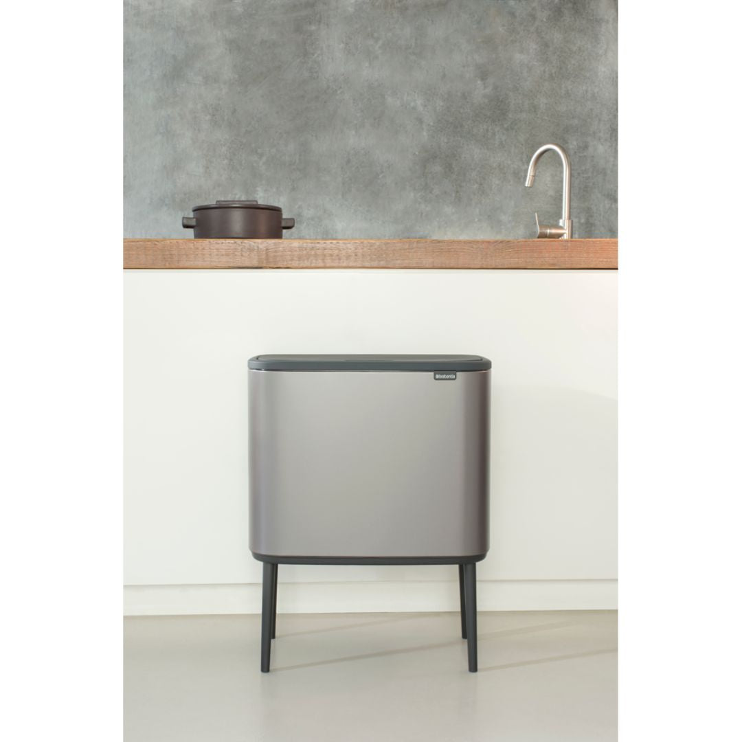 Brabantia Bo Touch Bin with 36 L Inner Bucket Platinum